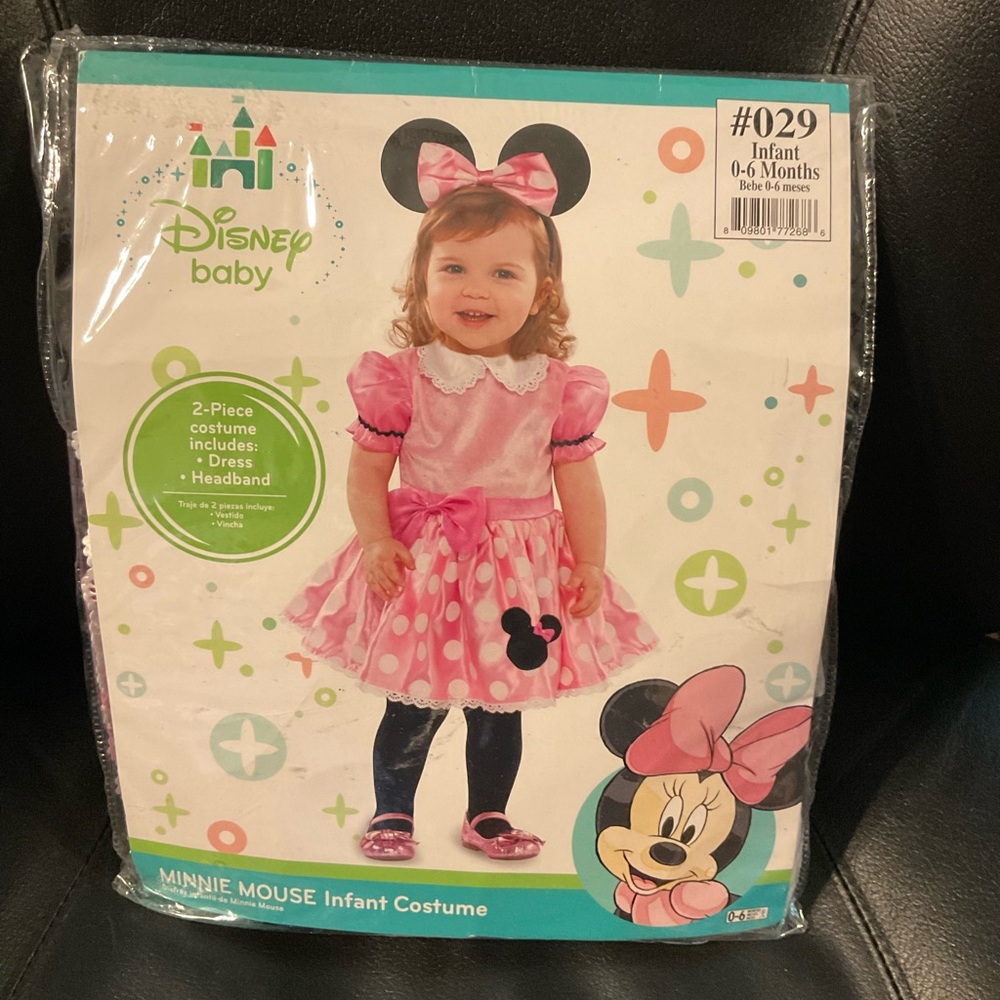 New Disney Pink Minnie Mouse Baby Costume (0-6 months)